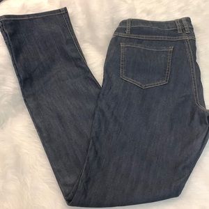 EUC, CAbi, straight leg, dark denim jeans , size 8